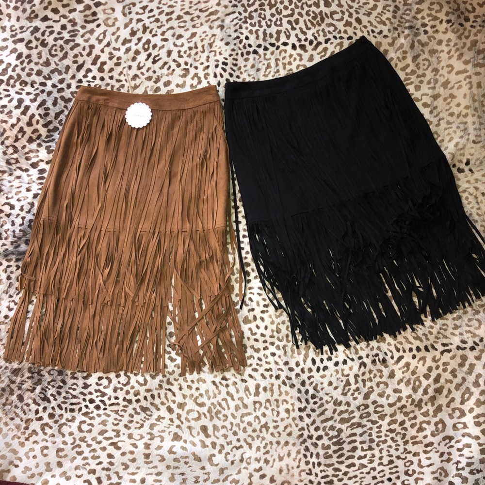 Black fringe skirt